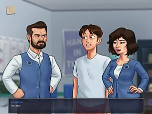 huge monster cock gets blown in summertime saga episode!