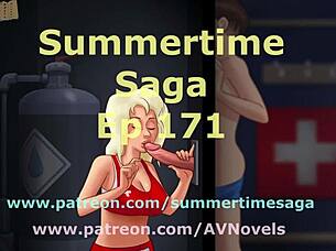 huge monster cock gets blown in summertime saga episode!