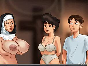 Summertime Saga - Church Milf Caught Fucking Herself With Police Baton