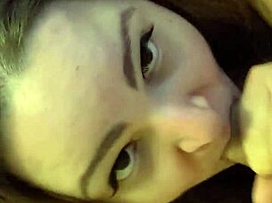 Girl Gags on Daddy's Cock, Spits and Deepthroats