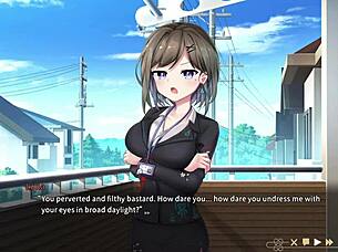 luna gives blowjob in hentai game