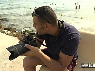 Beautiful Spanish Aysha gets cumshot on big ass in public