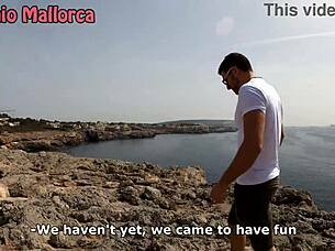 Horny spanish amateur couple persuades me to have a threesome in public mancheguitos 😏