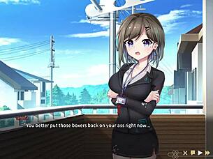 luna gives blowjob in hentai game