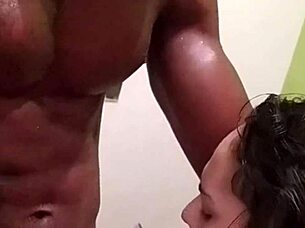 Two Men And A Nymph In Intense Gangbang Action