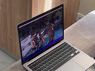 russian milf lena pauls masturbates nude on the sofa