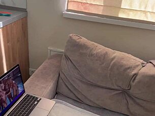 russian milf lena pauls masturbates nude on the sofa