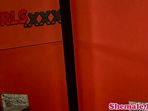 Solo Shemale Jerks Off In The Bath