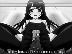 anime footjob scene with cool hentai vibes in detailed action