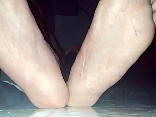 blue sweaty socks and barefeet in gay intimate moment