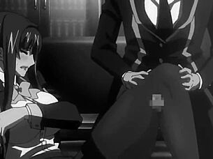 anime footjob scene with cool hentai vibes in detailed action