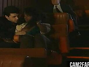 group scene in cinema with intense action