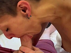 Hot old woman gets a big cock in her mouth