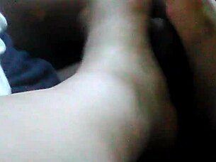 Sexy footjob leads to cum
