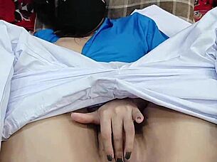 Sobia nasir performs college girl roleplay in uniform on live whatsapp
