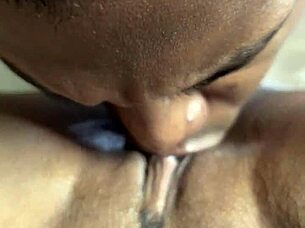 Cute brunette amateur gets her pussy eaten by partner.