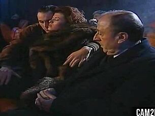 group scene in cinema with intense action