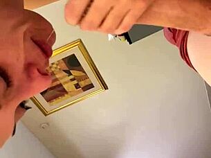 Hot old woman gets a big cock in her mouth