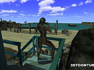 foxy 3d lesbian babe gets licked on the boat 😍