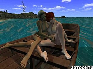 foxy 3d lesbian babe gets licked on the boat 😍