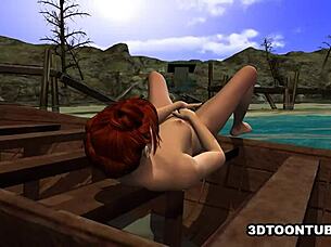 foxy 3d lesbian babe gets licked on the boat 😍