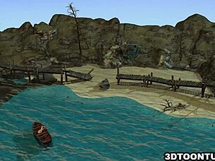 foxy 3d lesbian babe gets licked on the boat 😍