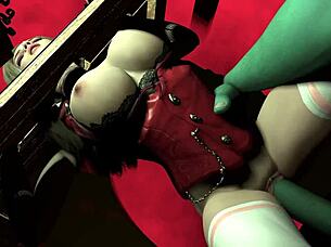 Girl In Wooden Handcuffs Takes Giant Ork Cock Deep