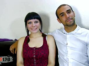 young spanish couple does casting blowjob and cumshot interview 😊