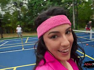 Sneaky sex during tennis