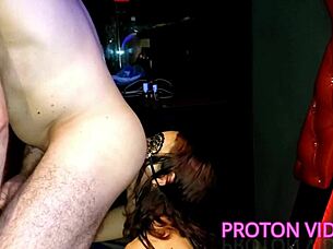 skinny latina brunette enjoys licking a big ass in a rimjob session from proton videos