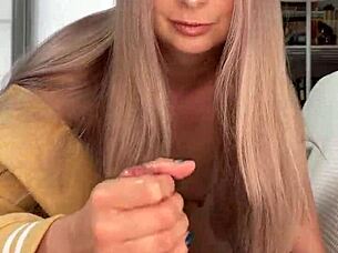 Amelie Dubon Gives Emotional Handjob to Her Friend in Close Up