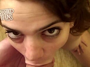 does this tall brunette teen deep throat your fat cock in pov?