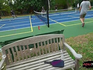 Sneaky sex during tennis