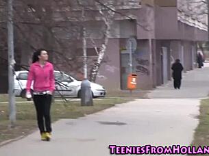 Lesbian teen fingers cunt in shower