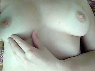 Amateur babe fingers pink pussy to orgasm