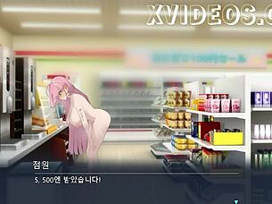 A college student wanders naked in a game gallery with hazuka shiina.