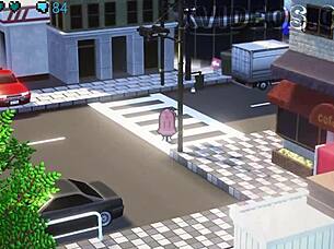 A college student wanders naked in a game gallery with hazuka shiina.