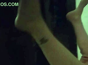 he has her folded up, diving deep with monster cock