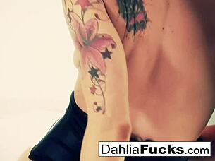 Sexy Blonde Dahlia Feels Intense Pleasure Dildoing Her Tight Wet Pussy