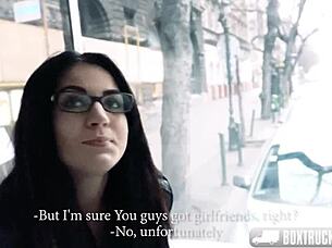 Hot Bella Beretta Wears Glasses For Outdoor Public Massage Sex