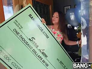 Sara Luvv Takes On Two Monster Cocks