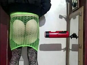 i love giving myself machine masturbation as a crossdresser