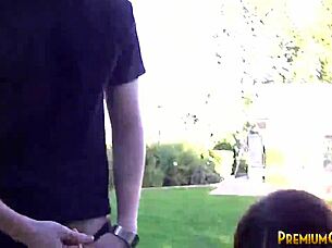 Tiny Trisha Blowbang with Five Monster Cocks