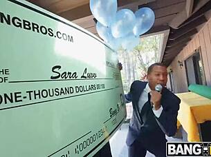 Sara Luvv Takes On Two Monster Cocks