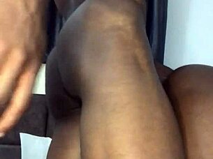 Ebony girl with stretch marks comes to charge phone and gets fucked hard
