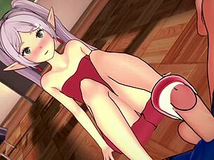 Frieren in just a towel, ready for some loving action?