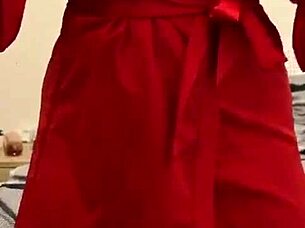 brunette in lingerie playing with her tits and ass