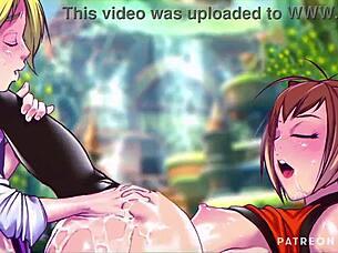 karl and makoto in blaz blue hentai action