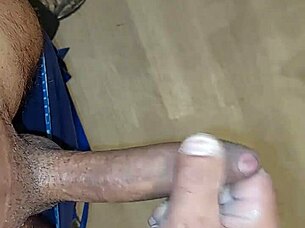 i'm masturbating my gay cock in the hotel and cumming on the floor