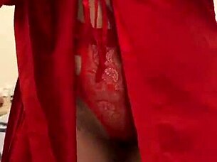 brunette in lingerie playing with her tits and ass